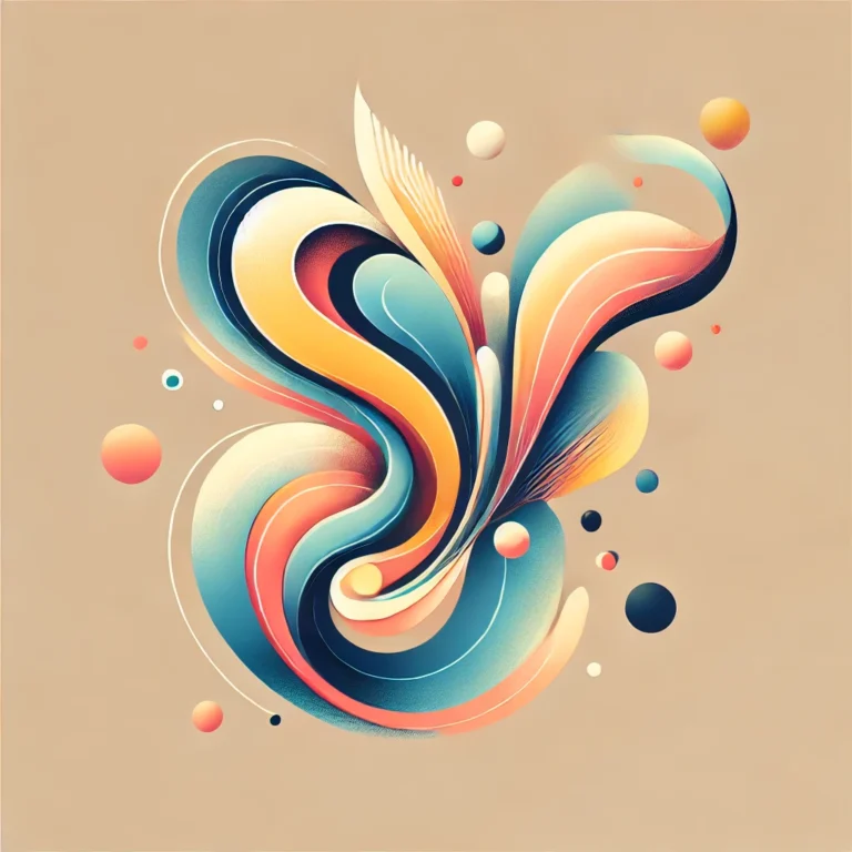 DALL·E 2024 12 04 10.01.50 A captivating and minimalist abstract image inspired by the theme of art and social change, featuring flowing shapes and vibrant colors that convey mo