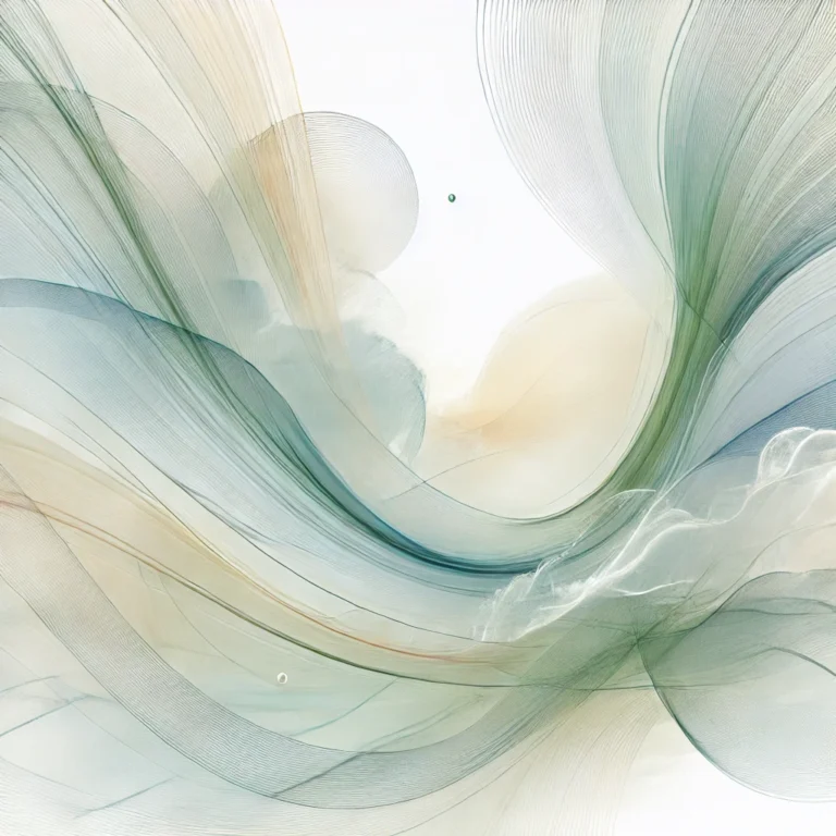 DALL·E 2024 12 02 14.54.45 A light, simple, and beautiful abstract image featuring soft, flowing lines and gentle, natural colors like greens, blues, and light yellows, evoking