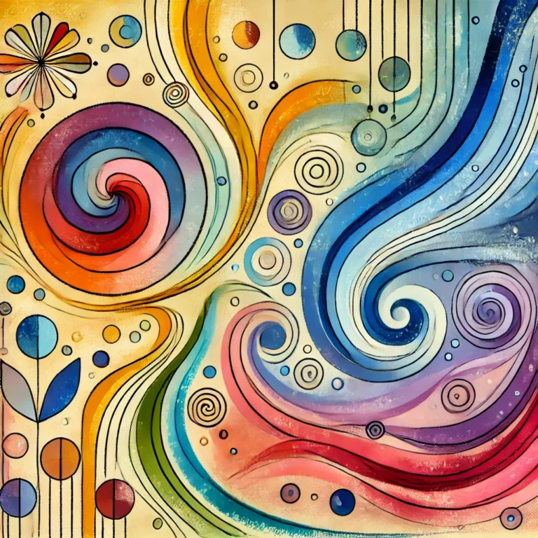 DALL·E 2024 12 02 14.08.47 A simple, colorful, and beautiful abstract design symbolizing personal growth and creative facilitation. The artwork features vibrant flowing patterns