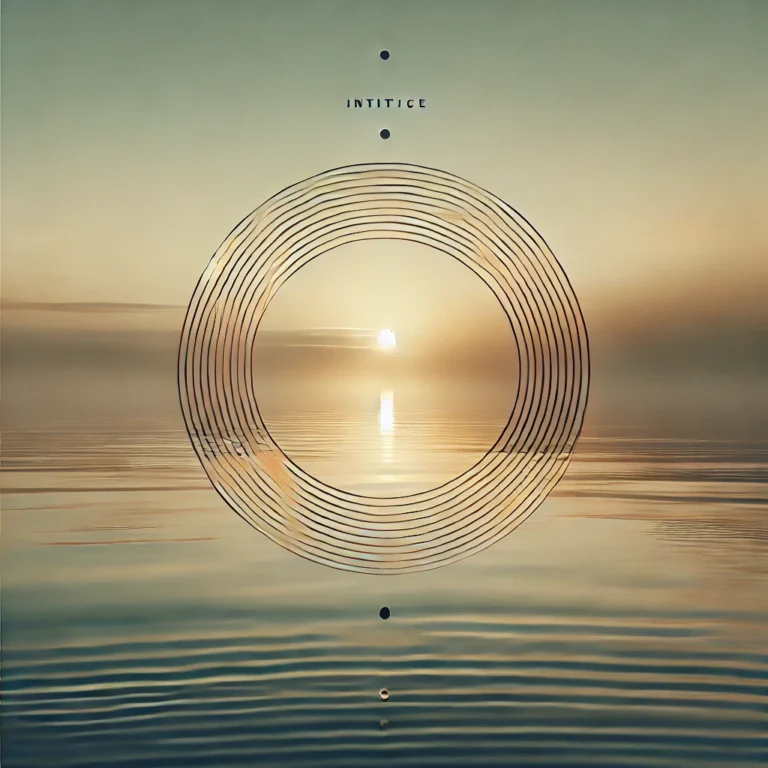 DALL·E 2024 11 30 16.23.43 A minimalist and serene design featuring a calm lake at sunrise, with soft ripples on the water and warm, subtle colors like soft blues, golds, and wh