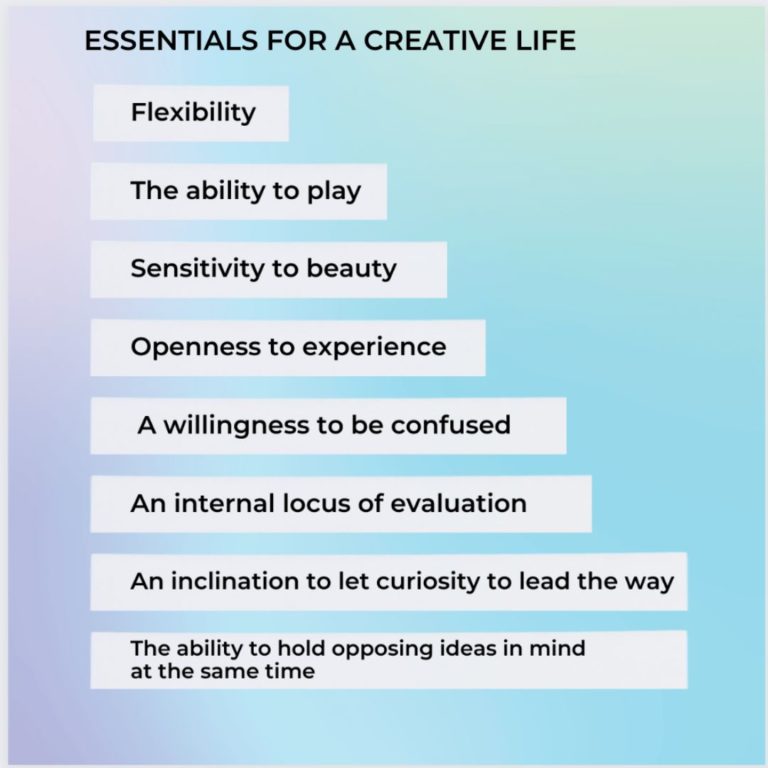 8 essentials for a creative life.