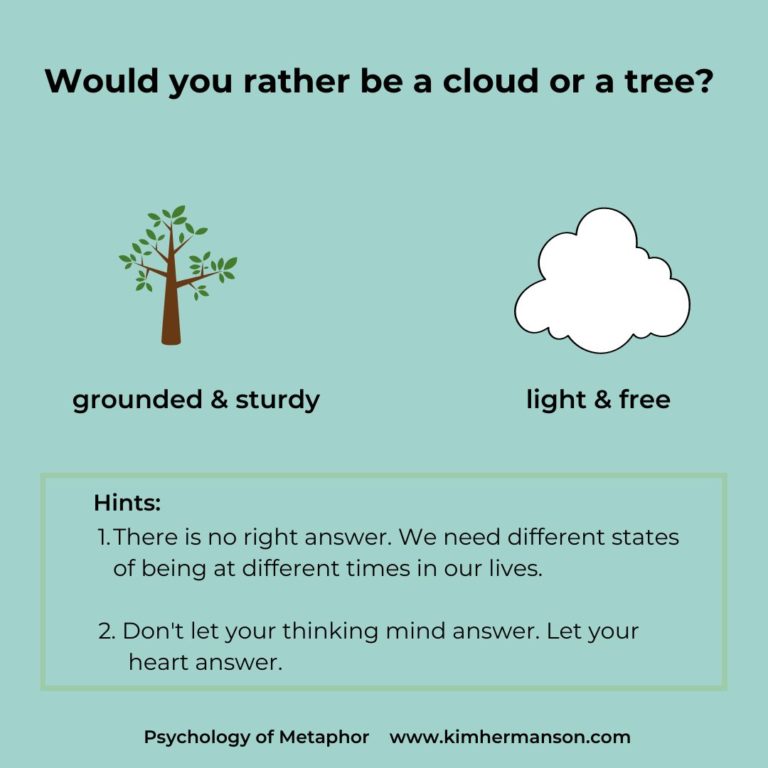 Would you rather be a cloud or a tree? (metaphorically speaking)