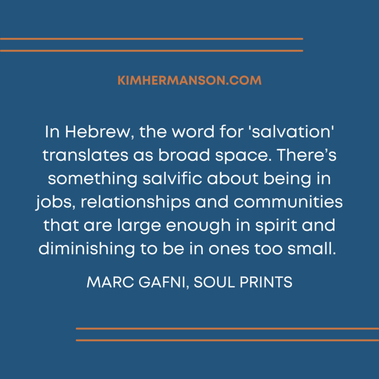 In Hebrew, the word for ‘salvation’ translates as broad space