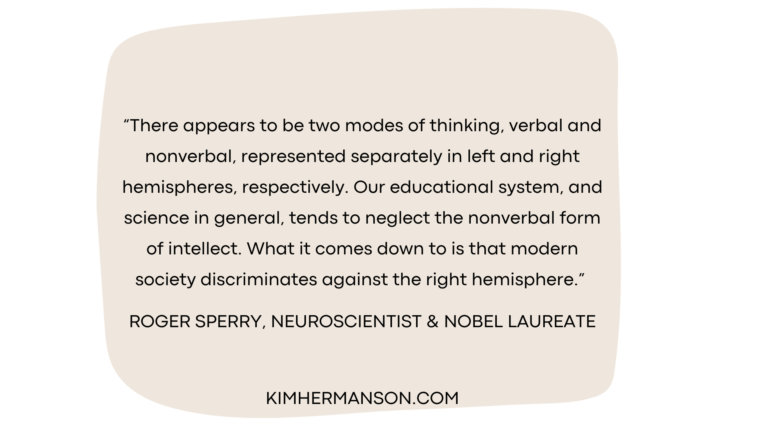 To view the world compassionately, we need the undeveloped capacities of our right cerebral hemisphere